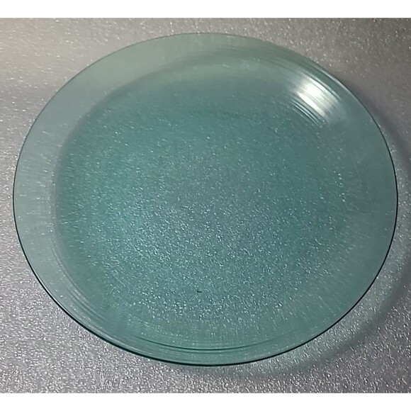 Set of 8 Arcoroc France Green Teal Glass Salad Dessert Plate Ribbed 7.5" - Picture 6 of 10